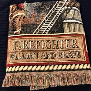 Mohawk Home Firefighter Vintage Knit Blanket